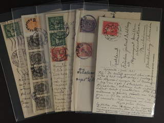 Sweden. Collection covers Oscar II–coil stamps. Ten postcards sent to Germany, all with …