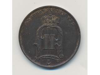 Coins, Sweden. Oskar II, MIS I.10a, 5 öre 1881. 8,0 g. VF-XF.