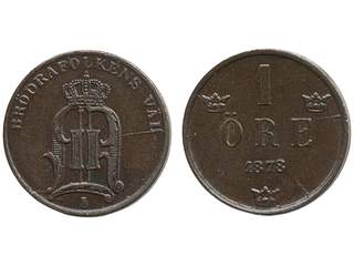 Coins, Sweden. Oskar II, MIS II.2, 1 öre 1878. 01.