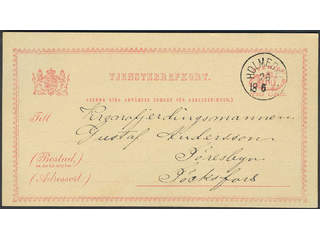 Sweden. Postal stationery, Official postcard, Facit TjbK2, Official card 10 öre sent …