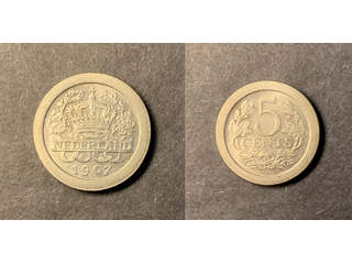 Nederländerna Wilhelmina (1890-1948) 5 cents 1907, UNC
