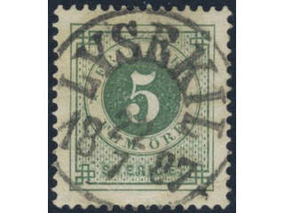Sweden, Sverige, Sverige, Sverige. Facit 30k used, 5 öre dark green. Superb cancellation …
