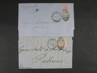 Britain. Michel 40x cover , 1875 Queen Victoria wmk Small Anchor 2½ d rosy mauve, white …