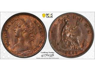 Storbritannien Queen Victoria (1837-1901) 1 farthing 1885, XF-UNC, PCGS MS63 RB