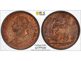 Storbritannien Queen Victoria (1837-1901) 1 farthing 1883, UNC, PCGS MS64 RB