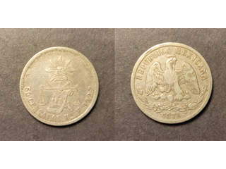 Mexico 50 centavos 1876 HoF, VF-XF