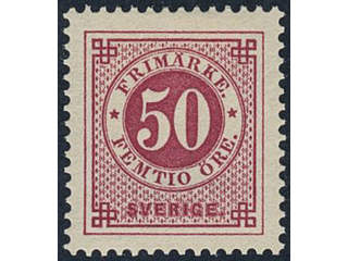 Sweden. Facit 48e ★, 50 öre dark violet-carmine. Superb. SEK 2400