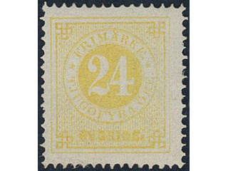 Sweden. Facit 24h (★), 24 öre dull yellow-yellow. Very fine and fresh. Signed by O.P. …