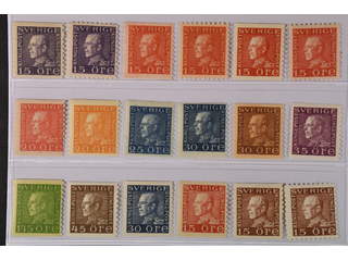 Sweden. ★★ 1920–36. GV Coil. All different, e.g. F 175A+C, 176A+C, 177Ac+C, 180a, 181a, …