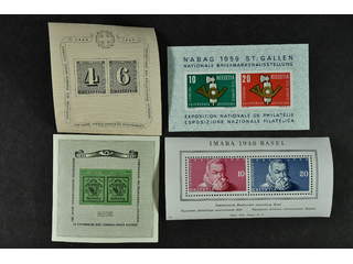 Switzerland. ★★. Six different souvenir sheets 1943-55 incl. BL8 and 15 etc. Mi 414 Euro.