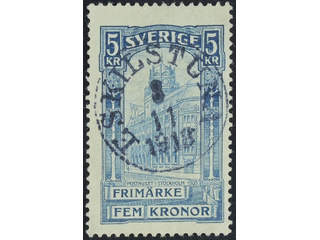 Sweden. Facit 65 used , 1903 General Post Office 5 Kr blue (1). EXCELLENT cancellation …