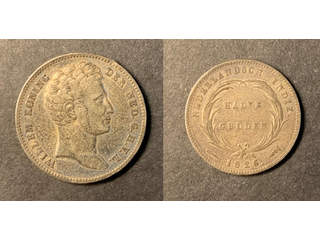Nederländska Ostindien Willem I (1816-1840) 1/2 gulden 1826, VF-XF