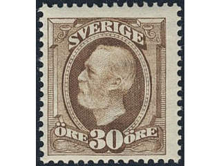 Sweden. Facit 58vm1 ★★, 1891 Oscar II 30 öre brown, inverted wmk. Very fresh. SEK 1800