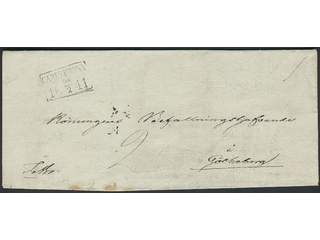 Sweden. K county. CARLSKRONA 28.2.1841, rectangular postmark. Type 2 on 2-fold cover …