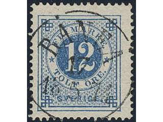 Sweden, Sverige, Sverige, Sverige. Facit 21m used, 12 öre blue. EXCELLENT cancellation …