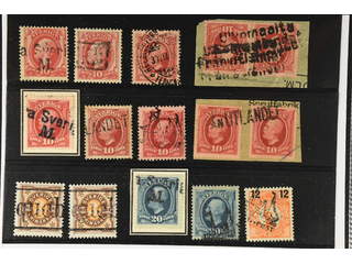Sweden. Lot stämplar foreign pmk's o1880's–1910s on stock card. Danish and Finnish …