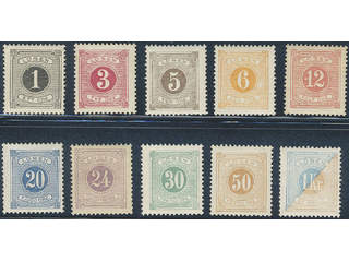 Sweden. Postage due Facit L11–20 ★★/★, SET perf 13 (10). F 17–20 ★, all the rest ★★. …