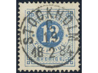 Sweden, Sverige, Sverige, Sverige. Facit 32h used, 12 öre dark blue–light blue on …