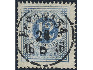 Sweden, Sverige, Sverige, Sverige. Facit 21p used, 12 öre dull blue-light blue. Superb …
