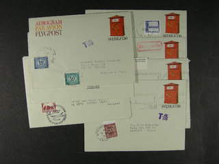Sweden. Postal stationery, areogram Facit Ae5 , Aerogram 1.30 kr (+20 öre), seven usages …