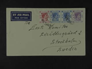 Hong Kong. Michel 144, 151, 154 cover , 10, 30 in pair and 80 C on air mail cover to …