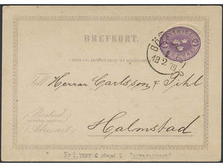 Sweden. Postal stationery, Single postcard, Facit bKe2vII, Postcard 6 öre type CI with …