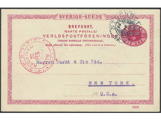 Sweden. Postal stationery, Single postcard, Facit bKe14, Postcard 10 öre sent from …
