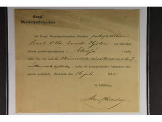 Sweden. Postal documentation. Appointment. Assignment to hold a vacancy or position for …