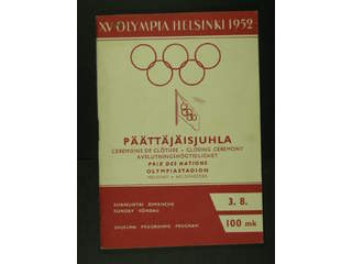 Olympiska föremål, Finland. Olympic Games in Helsinki 1952. Official program for the …