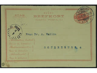 Sweden. Postal stationery, double postcard Facit bKd3 , Response card 10 öre sent from …