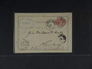 Sweden. Postal stationery, single postcard Facit bKe3A , Cut out 10 öre mounted with …