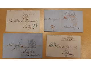 France. Lot prephilately förfilateli. Four covers sent from Paris between 1854–1856, all …