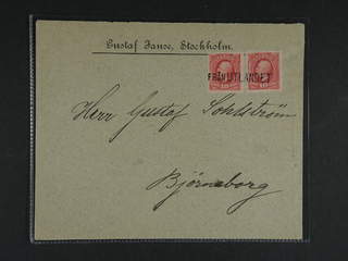 Sweden. Facit 54. FINLAND. Finnish single line cancellation FRÅN UTLANDET on 2x10 öre …