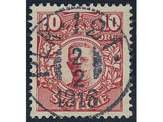 Sweden. Facit 82 used , 10 öre red. EXCELLENT cancellation PLK 121 2.2.1916.