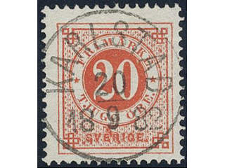 Sweden, Sverige, Sverige, Sverige. Facit 33d used, 20 öre dull orange-red. EXCELLENT …