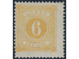 Sweden, Sverige, Sverige, Sverige. Postage due Facit L4b ★★, 6 öre yellow, perf 14. …