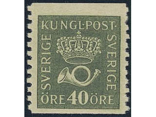 Sweden. Facit 159b ★★, 40 öre dark olive-green vertical perf 9¾ type II on soft paper …