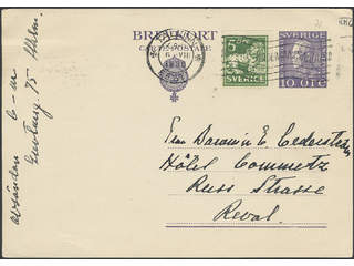 Sweden. Postal stationery, Single postcard, Facit bKe31, 143A, Postcard 10 öre …