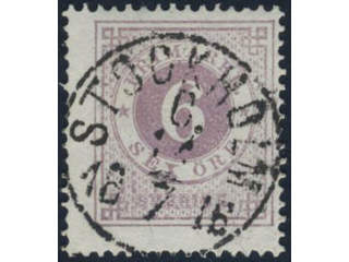 Sweden, Sverige, Sverige, Sverige. Facit 20j used, 6 öre lilac. Superb cancellation …
