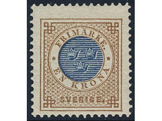 Sweden, Sverige, Sverige, Sverige. Facit 49c ★, 1 Krona orange-brown/dark blue on …