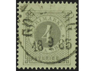 Sweden. Facit 29e used , 4 öre deep grey-grey on calendered paper. EXCELLENT …