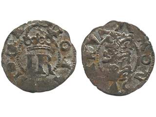 Coins, Swedish possessions, Reval. Johan III, SB 43b, 1 solidus ND. 0.86 g. Attractive …