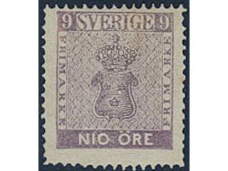 Sweden. Facit 8c (★), 9 öre blue-lilac. Opinion (shade) by O.P.