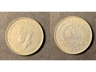 Brittiska Västafrika George VI (1936-1952) 3 pence 1939 KN, XF-UNC