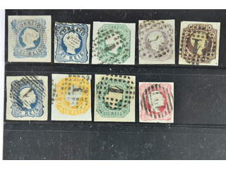 Portugal. Used 1853–1862. All different, e.g. Mi 2, 6-10, 13, 15. Mostly good quality. …
