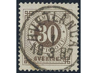 Sweden, Sverige, Sverige, Sverige. Facit 47c used, 30 öre black-brown. EXCELLENT …
