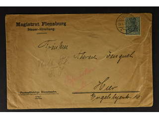 Germany Schleswig. Michel 85 cover , franked with Germania 5 pf cancelled FLENSBURG …