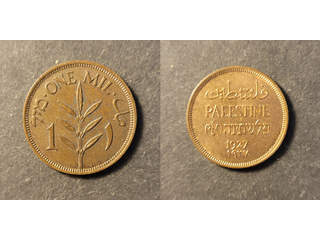 Palestine 1 mil 1927, UNC med rör lyster