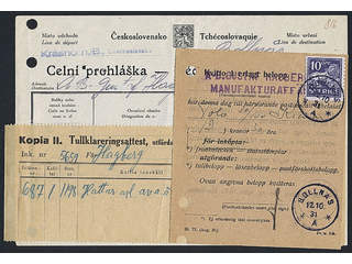 Sweden. Facit 146A cover , 10 öre on receipt, postal form Bl. 77 (Aug 30), with …