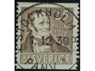 Sweden. Facit 319 used , 1939 Per Henrik Ling 25 öre brown. EXCELLENT cancellation …